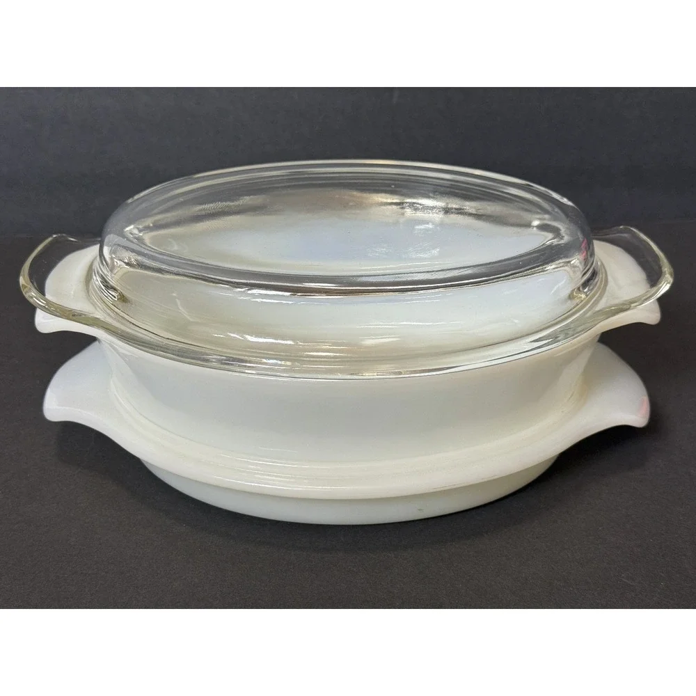 ANCHOR HOCKING Fire King VTG Blue Cornflower Casserole Dish #433 1.5 QT - 2 Lids